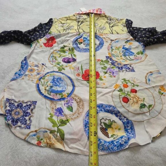 New S Maeve x Anthropologie Paz contrast button down shirt blouse purple - Picture 8 of 9